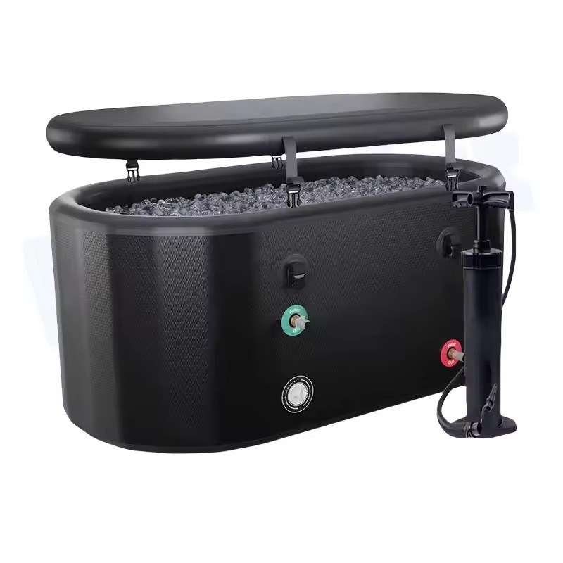热销充气冰疗浴缸运动员理疗泡澡冷水浴冷水机拉丝料ICEbath冰桶