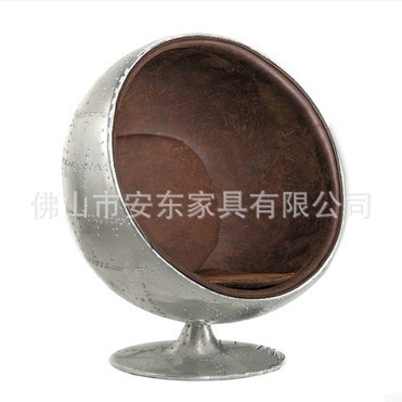 欧洲复古太空铝泡泡大圆球椅别墅洋房躺椅工业大师设计金属躺椅