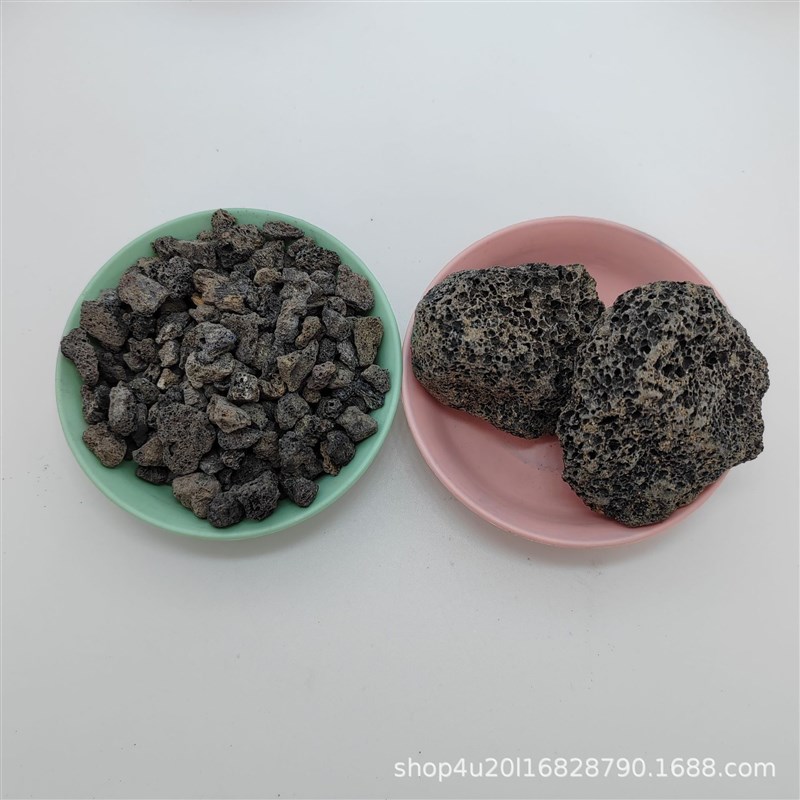 供应黑色 红色火山石鱼s缸造景过滤火山岩颗粒 多肉铺面垫底火山