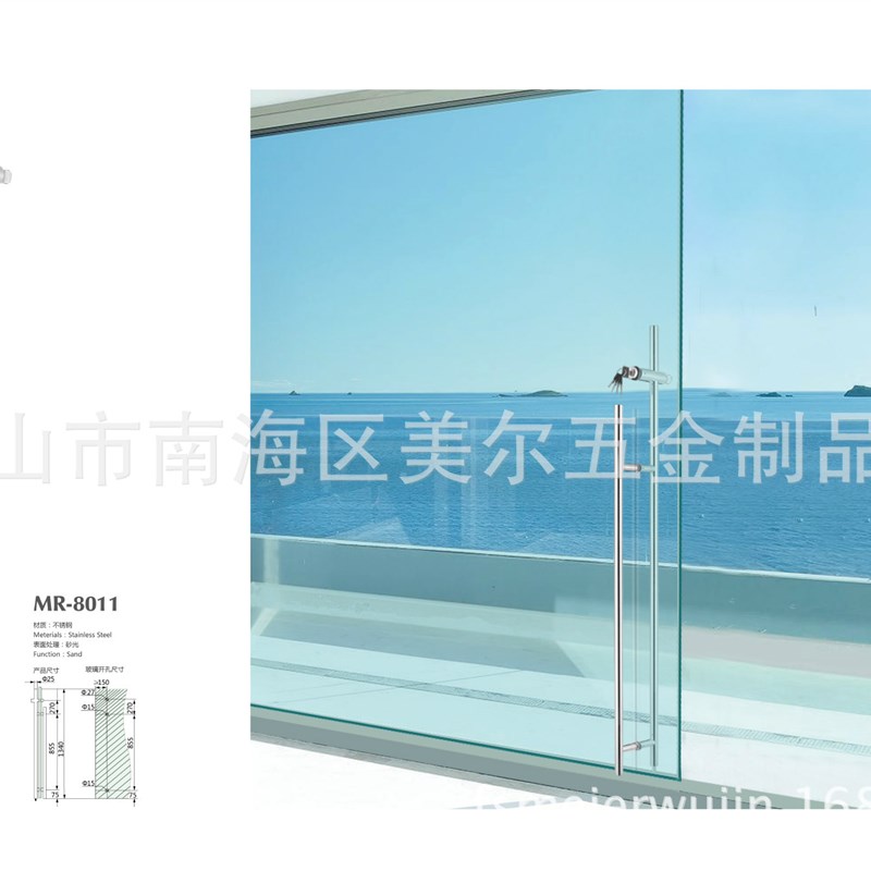 带锁大拉手 不k锈钢拉手带锁 把手锁 有框门锁 浴室门锁