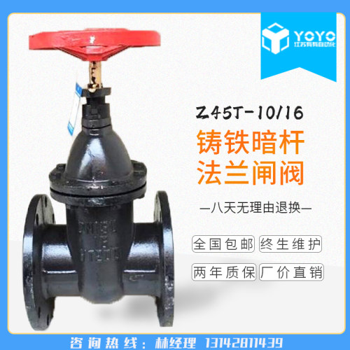 铸铁法兰闸阀 Z45T-16 铁闸阀 暗杆闸阀 铸铁法兰闸阀DN50-DN500