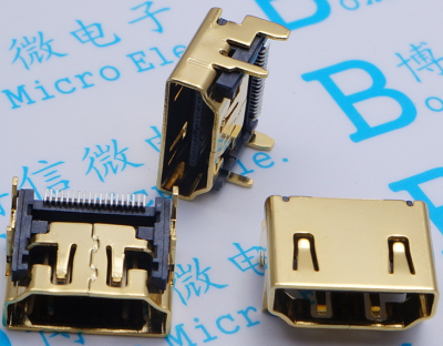 HDMI 贴片镀金 高清座 19P贴片 高清传输座 镀金高品质 HDMI母座