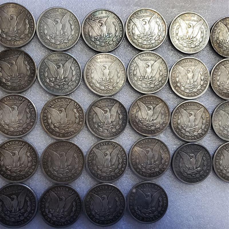 仿古工艺品28枚P版摩根1878~1904,1921银元银圆