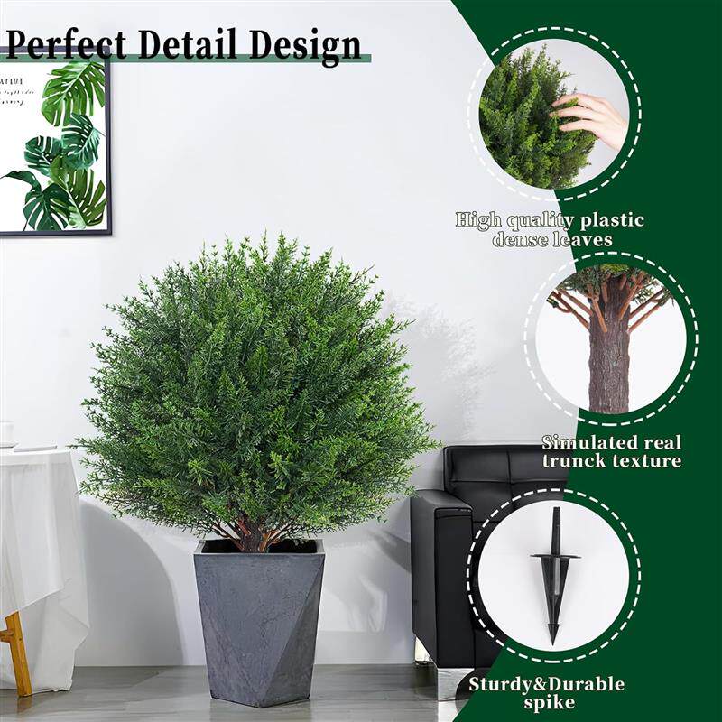 爆款亚马逊仿真柏树植物可拆装地插小柏树绿植工艺室外装饰品