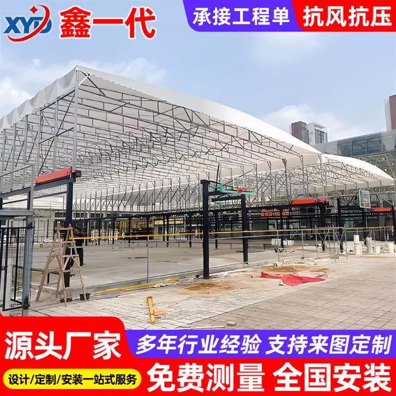 户外架空型篮球场电动雨棚防晒遮阳悬空移动推拉蓬过道仓库活动篷