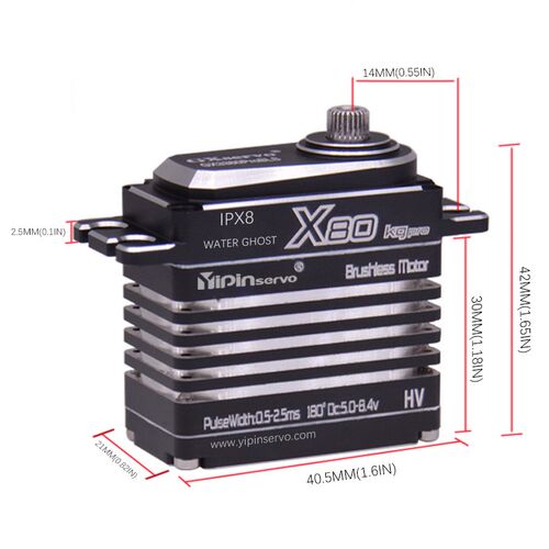 YIPIN高级防水数字舵机X80KG pro无刷电机大扭力RC模型车工业级舵