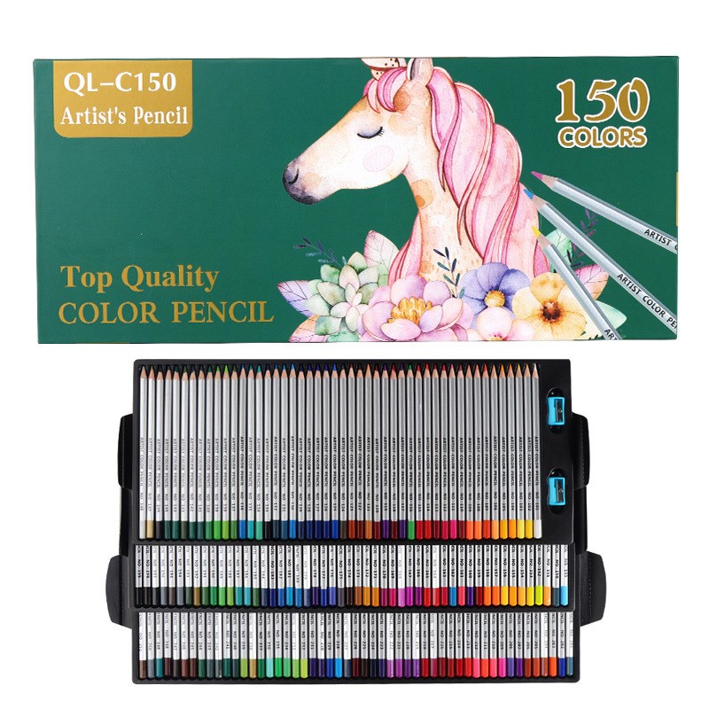 150色彩色铅笔油性彩铅美术彩色铅笔绘画150件跨境用品