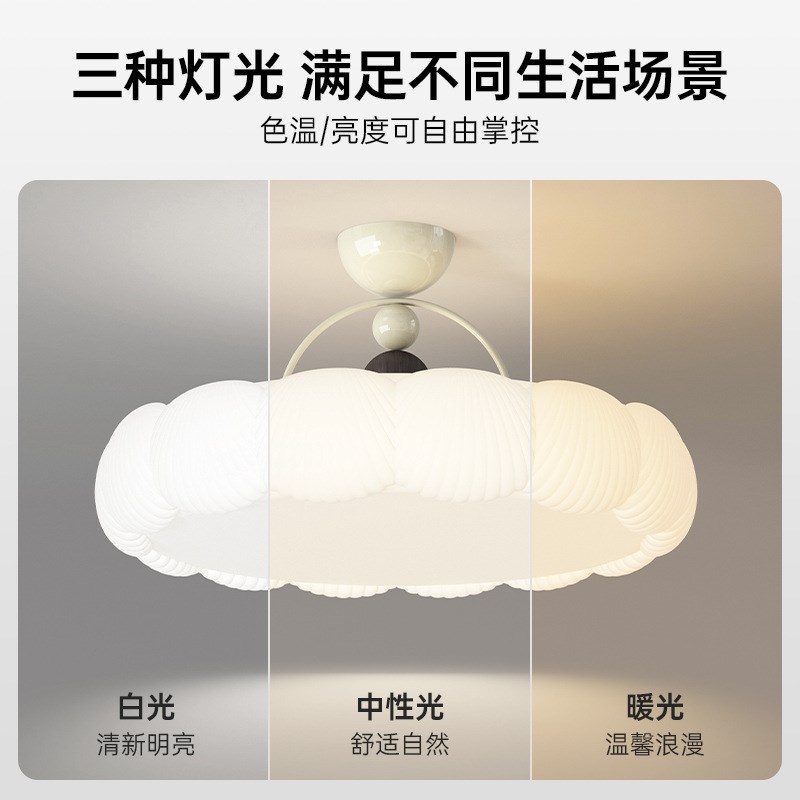 中山法式蛋糕卧室吸顶灯新款中古高级感女孩子房间灯书房护眼灯具