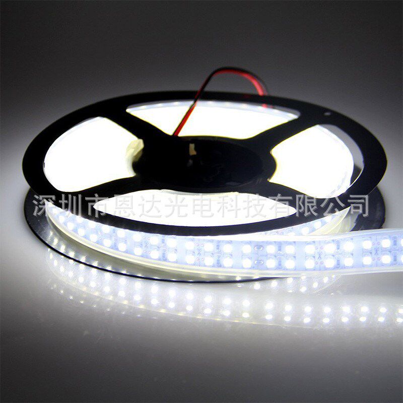 高亮3528双排灯带 240珠每米套管防水柜台吊顶暗槽低压led灯带