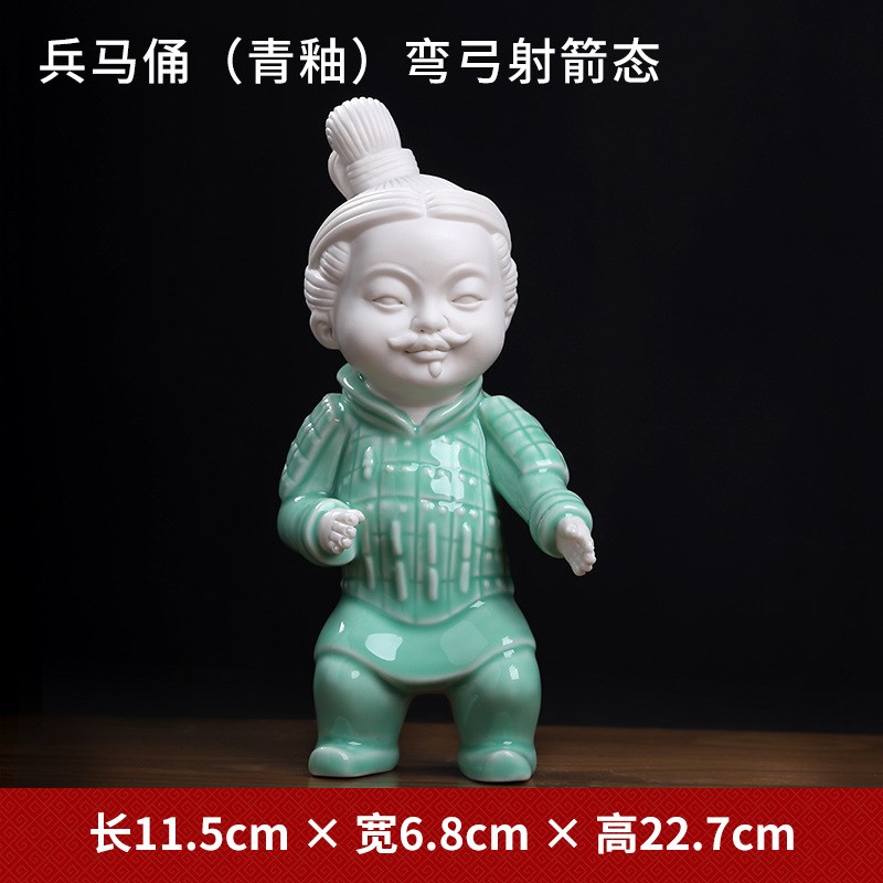 兵马俑新中式古典创意Q版摆件客厅办公室桌面装饰工艺品
