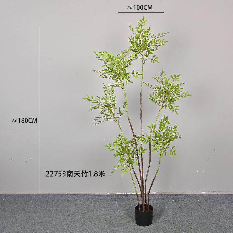 仿真绿植十大功劳南天竹植物盆景假树造景客厅家居装饰落地花艺
