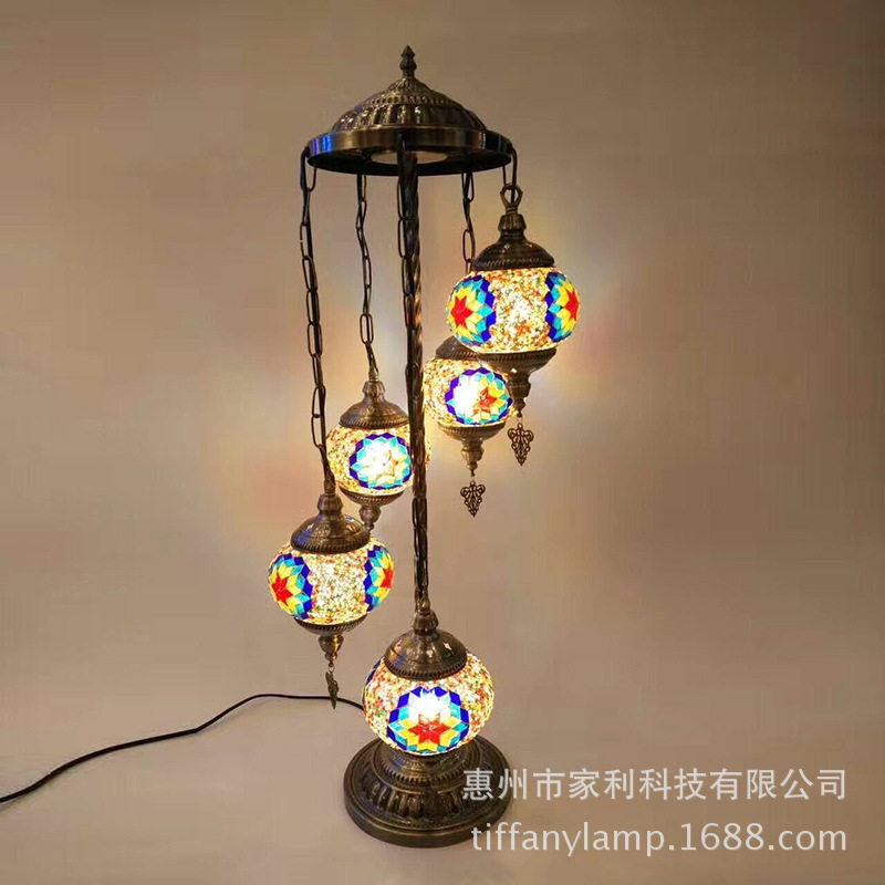 外贸货源土耳其玻璃马赛克台灯欧式风情装饰台灯家居卧室软装灯具