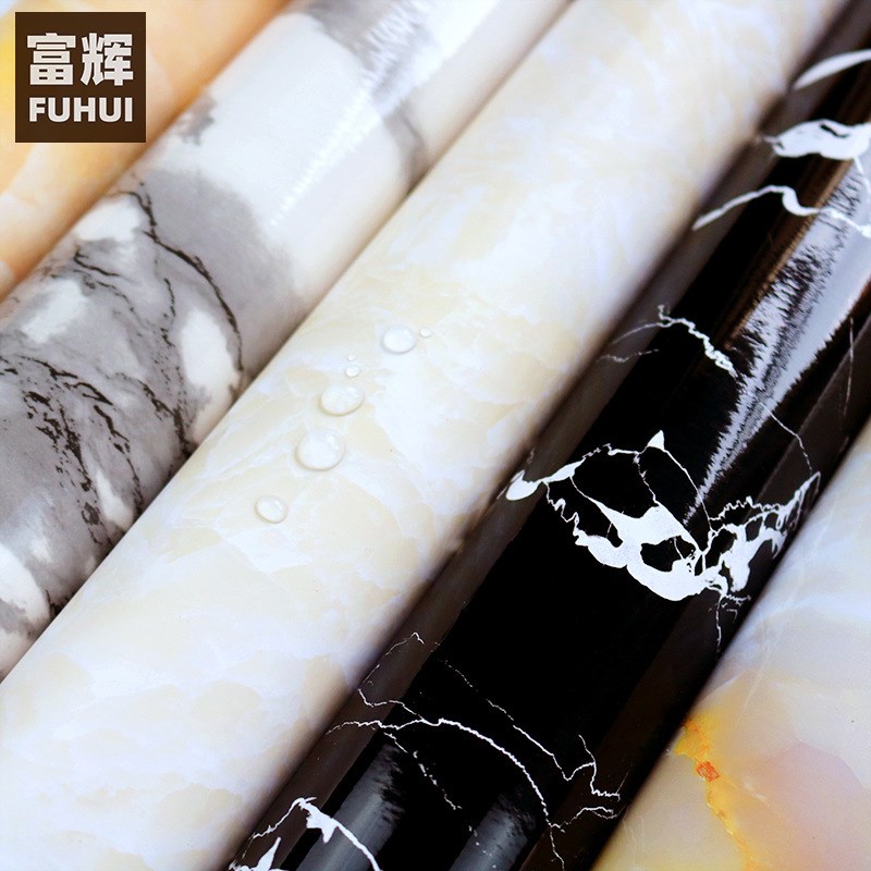 大理石纹贴纸加厚防水防潮壁纸1.2宽50米自粘墙纸厨房家具翻新贴