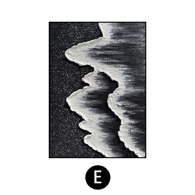 跨境热销手绘油画 波浪风景挂画轻奢壁挂玄关客厅卧室装饰画