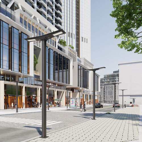 太阳能一体化路灯户外LED庭院灯人体感应灯道路照明工程照明路灯