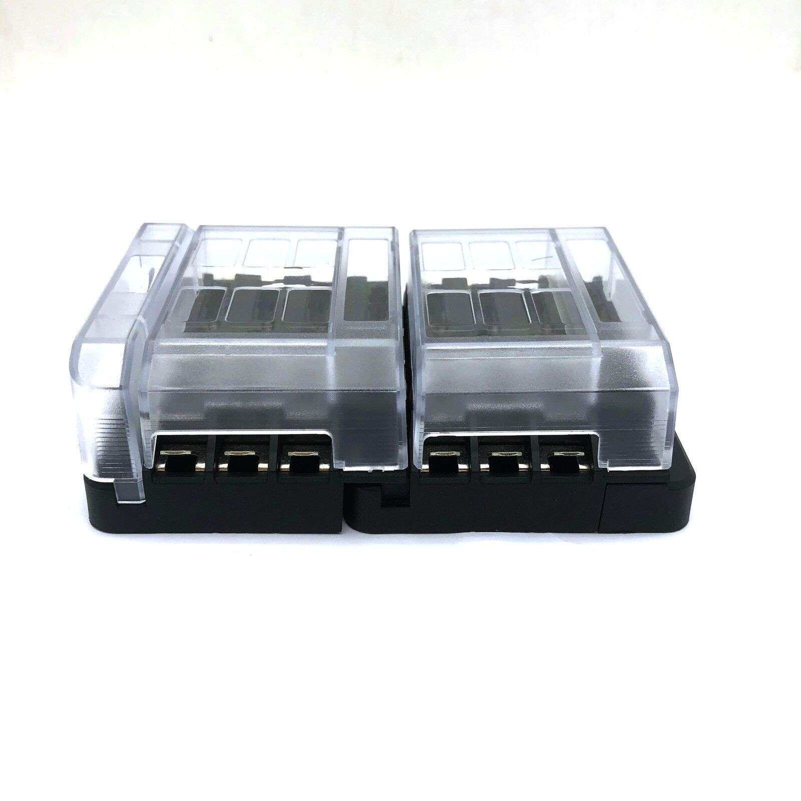 12路带LED灯中型保险盒 弹簧款 中型多路汽车插片保险盒XU