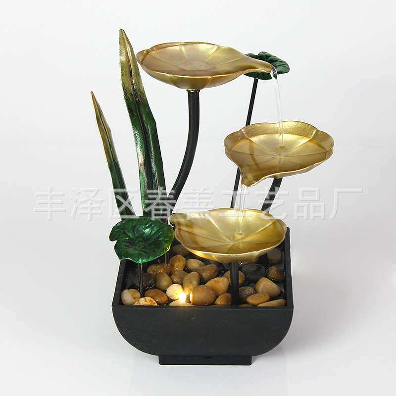 home decor办公室摆件电视购物铁艺流水摆件跨境喷泉风水摆件代发