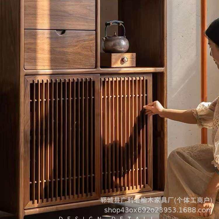 老榆木中式博古架实木书架办公司书柜茶具展示柜多宝阁摆件收纳架