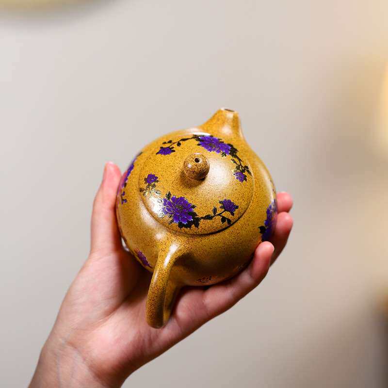 宜兴原矿龙骨金砂手工紫砂壶 幻彩西施茶壶浇淋热水变色茶具