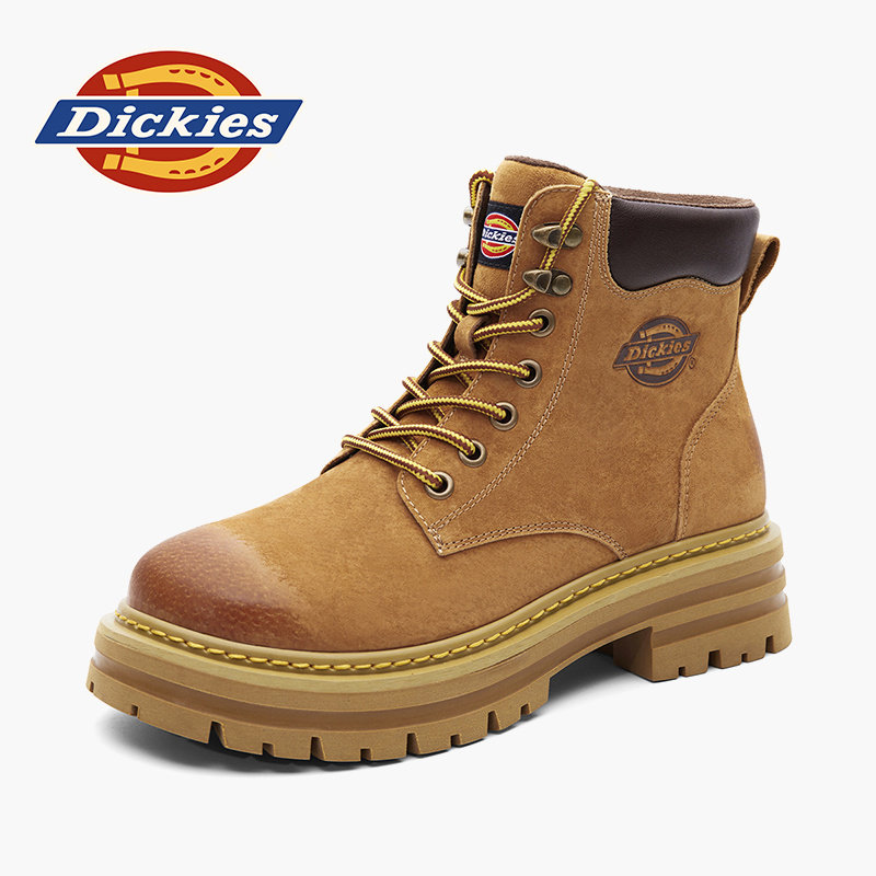 Dickies官方真皮厚底大黄靴男