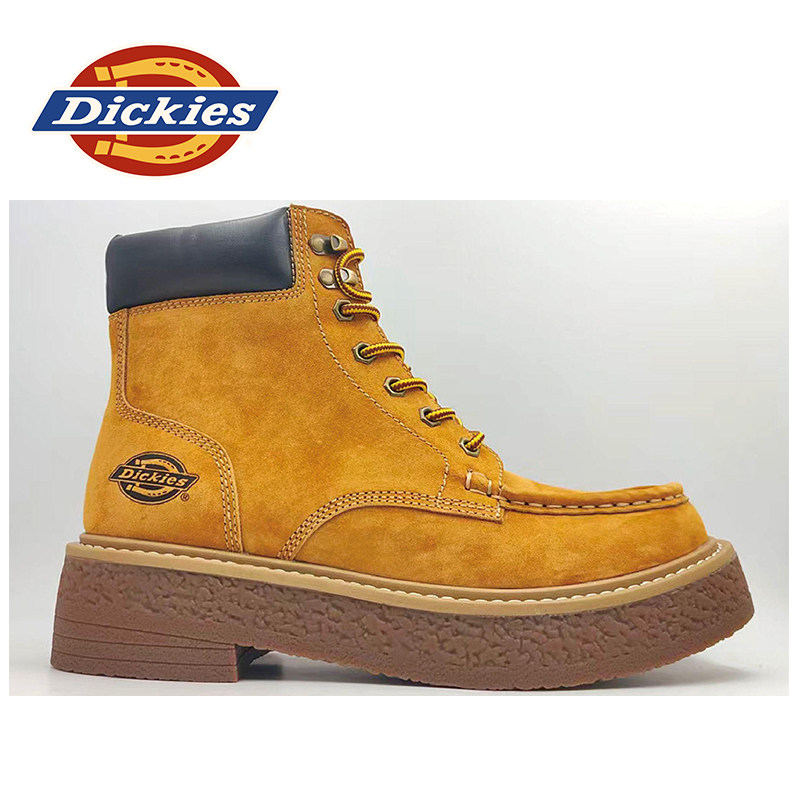 Dickies厚底真皮工装马丁靴男