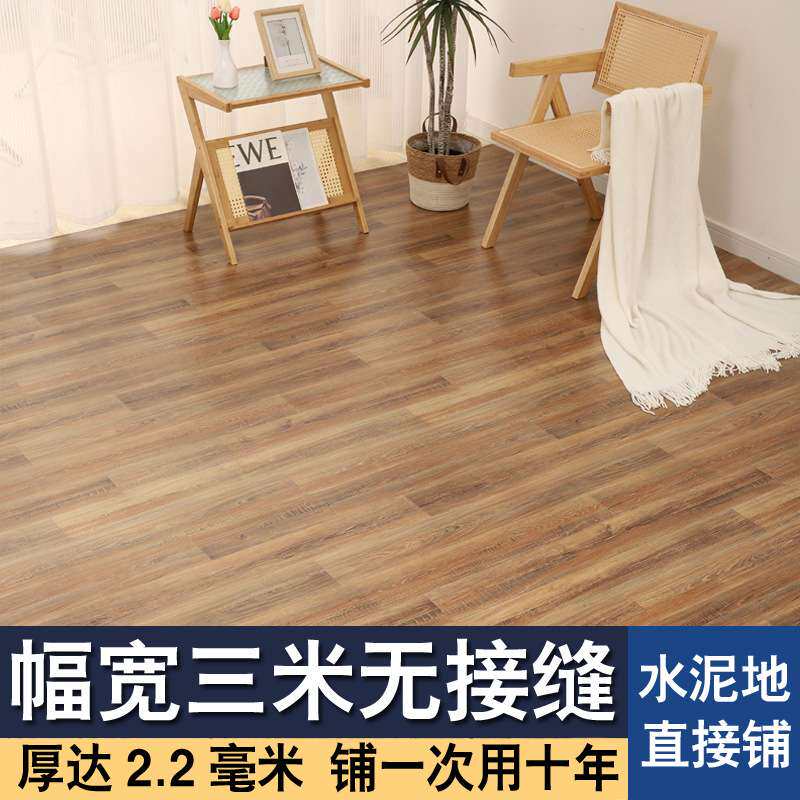 新款地板革铺地水泥地直接铺家用出租屋加厚耐磨pvc地板整卷