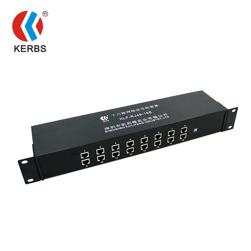 信号防雷器现货机架式网络16路避雷器RJ45机房浪涌保护器 SPD厂家