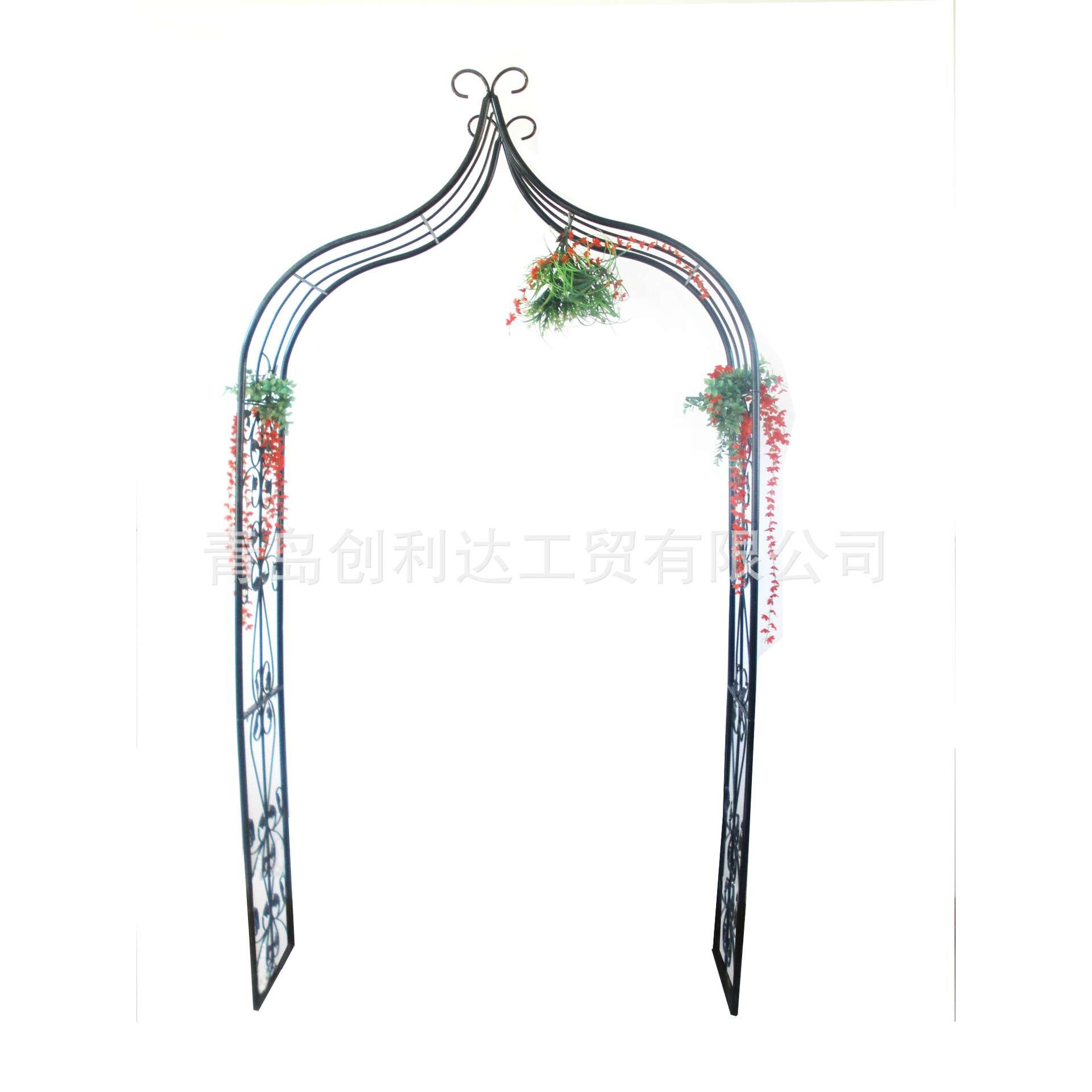 铁艺拱形花架爬藤架户外庭院铁线莲花园拱门架子椅子阳台门拱座椅