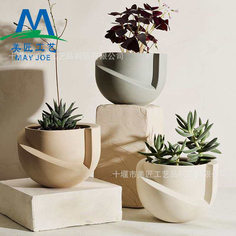 玻璃钢花盆商场酒店创意造型花钵户外景观种植花器异形美陈大花箱