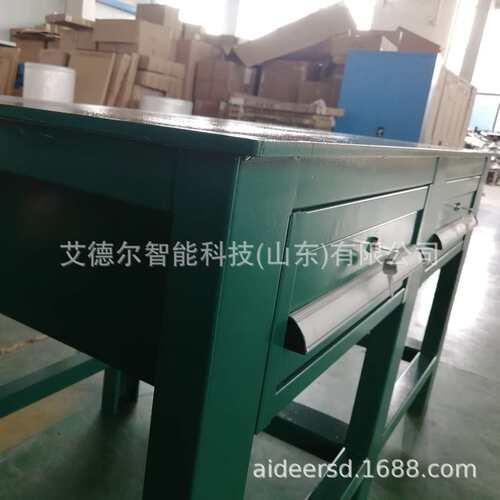 车间重型钳工操作台 钳工维修钢板台面工作桌 两工位钳工实训桌