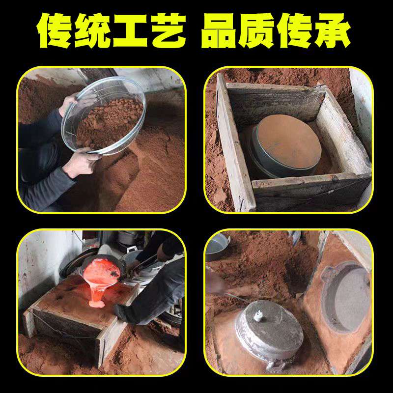 加厚煎锅铝平底锅铝不粘锅水煎饺锅炕饼锅烙饼手工铸铝铝锅平底锅