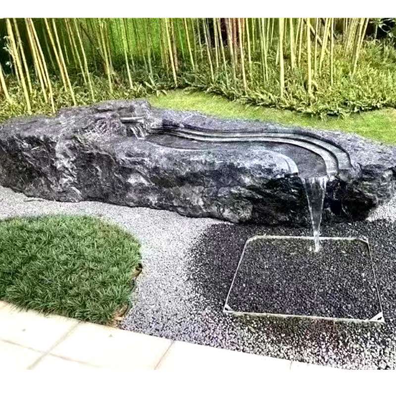 石钵简约流水摆件庭院水景观小品石雕工艺品喷泉喷水池花园装饰品