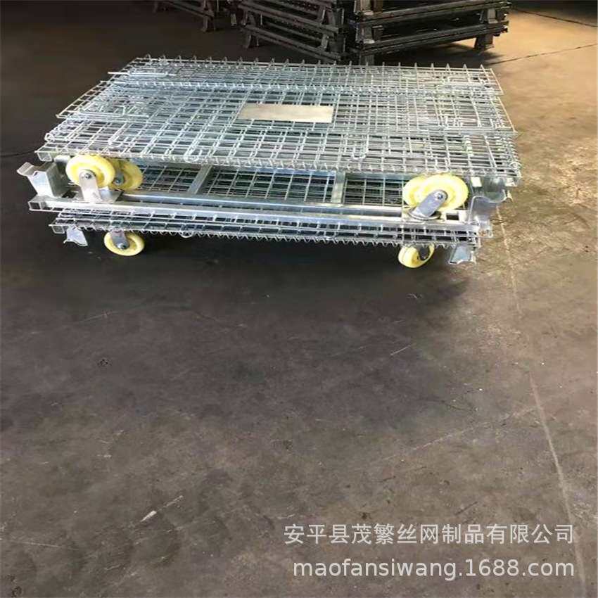 现货出售镀锌周转箱理货框堆叠筐仓储笼折叠铁框移动蝴蝶笼子