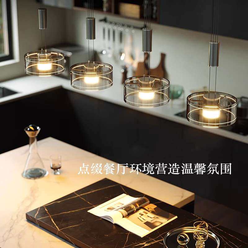 餐厅吊灯三头现代简约北欧轻奢饭厅餐桌灯吧台创意灯具卧室床头灯