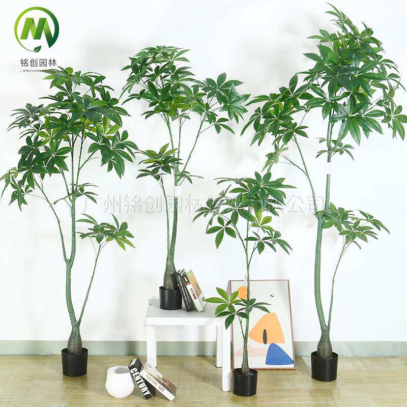 带盆家居装饰仿真发财树仿真绿植造景盆栽发财树 假绿植招财盆景