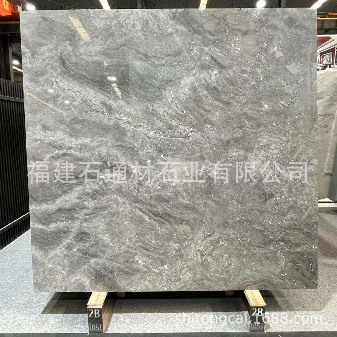 星际灰大理石踏步 酒店别墅装修天然大理石地板石材楼梯