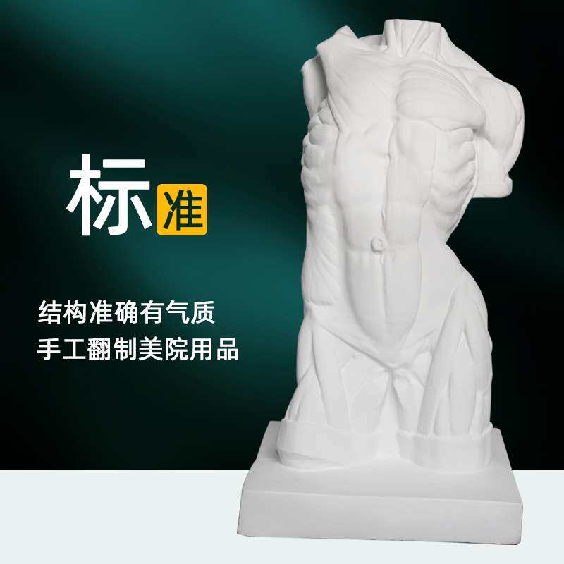 男躯干石膏胸像90cm写生素描绘画临摹雕塑美术石膏体摆件静物教具