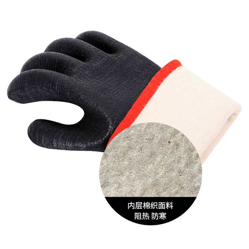 重型氯丁胶耐高温500℃防烫手套耐酸碱耐热 烧烤阻燃隔热锅炉35cm