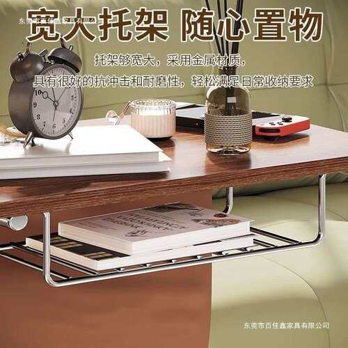 复古风可移动茶几客厅边几简约沙发旁置物架家用带轮角几床头边桌