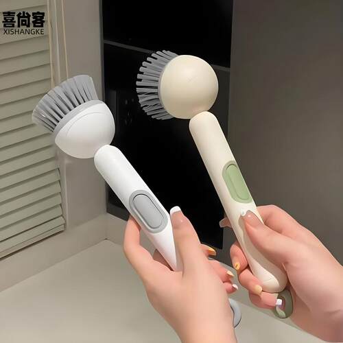长柄加液旋转锅刷厨房专用洗锅不