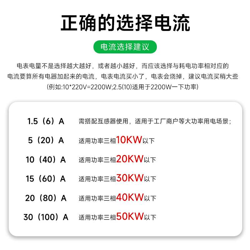 三颗树三相四线电表380V大功率电能表三相电度表液晶工厂互感器表