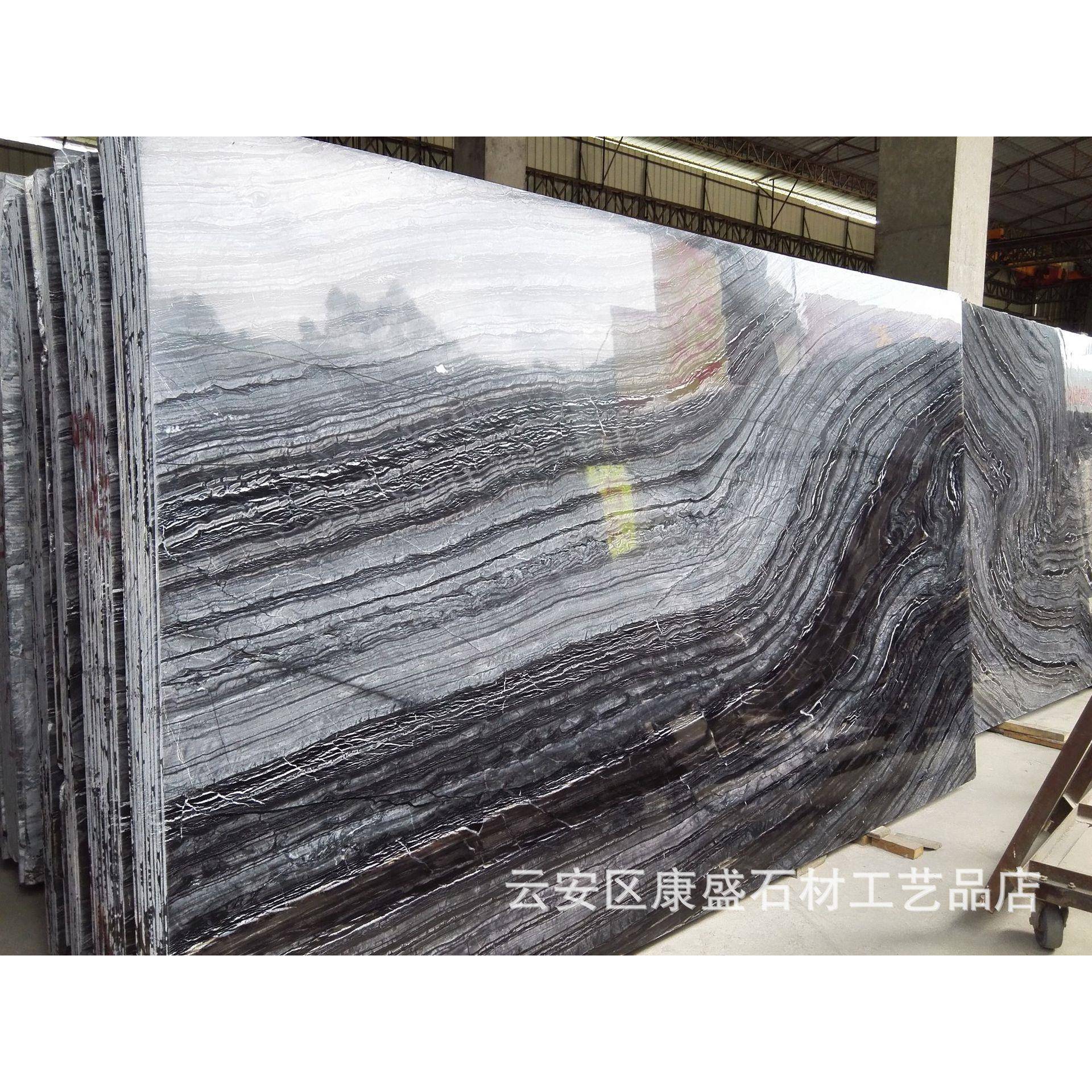 大量供应古木纹黑木纹大理石 木纹大理石热销中