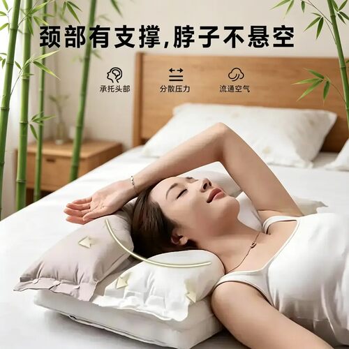 【下单立减50】安睡枕护颈枕护颈拉伸不压脸不压耳双层枕头枕芯ZF