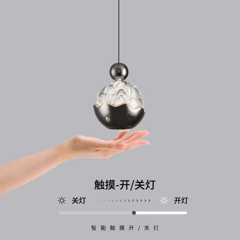 充电免布线吊线灯卧室床头手扫感应玄关升降吊灯床头个性创意高级图片