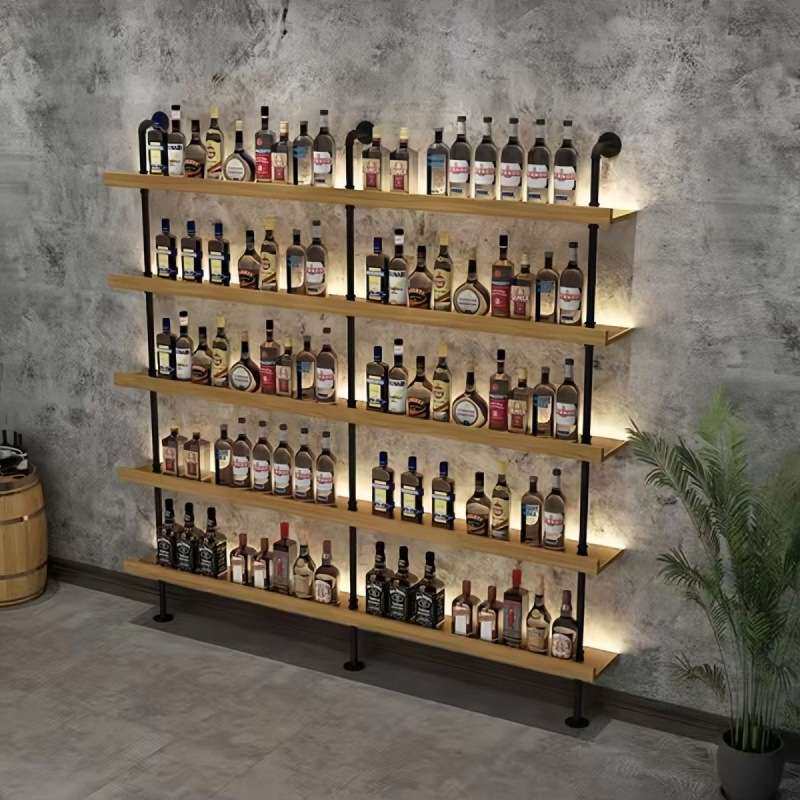 酒架落地式酒柜多功能置物架壁挂式酒吧红酒餐厅吧台全套酒水墙上