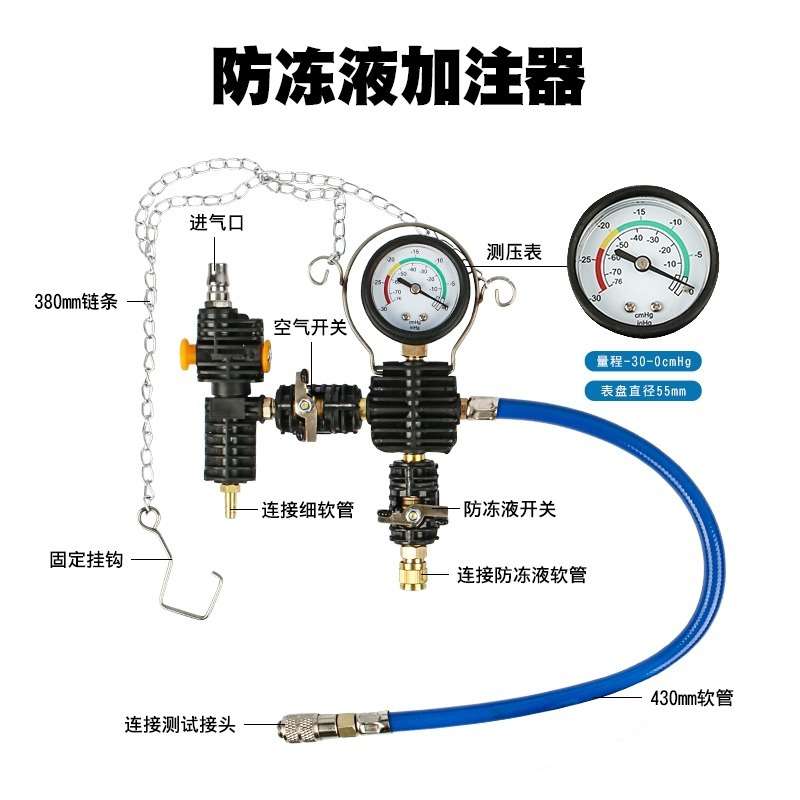34件套防冻液加注工具水箱压力水箱侧漏仪水箱检漏通用测试压力表