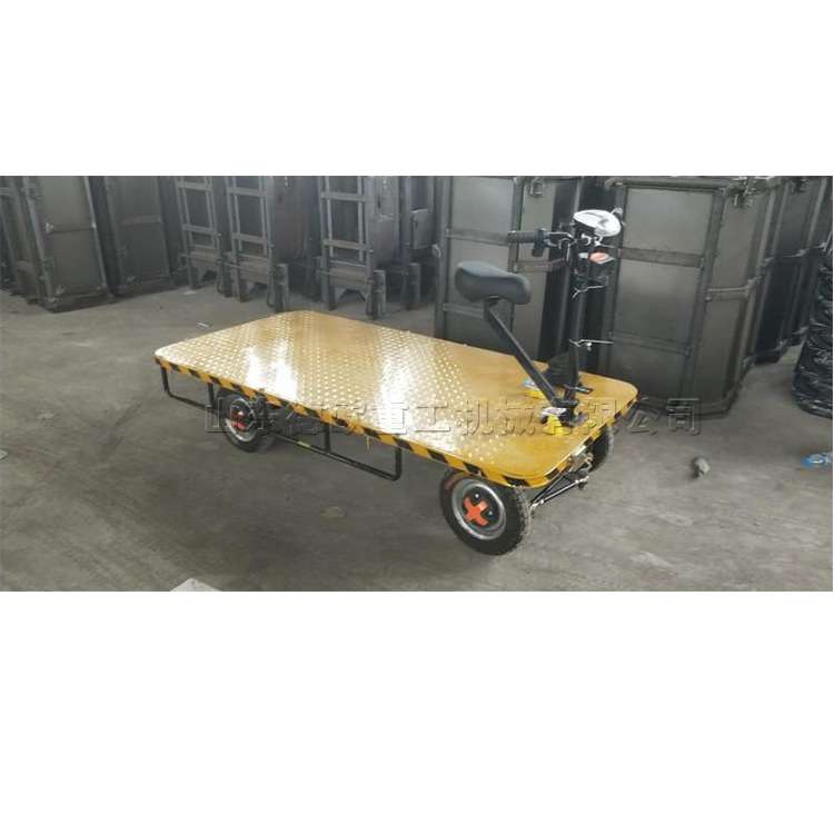 四轮平板短途拉货车 可旋转座椅工程运输车 冷库仓库用电动搬运车