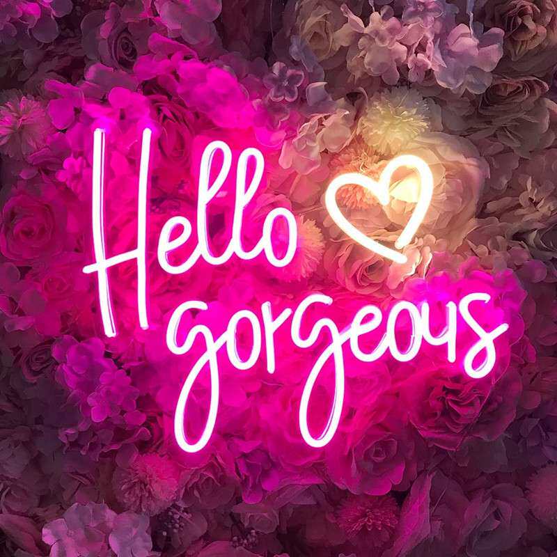 Hellogorgeous霓虹灯求婚礼表白英文字母LED发光外贸亚马逊字母灯