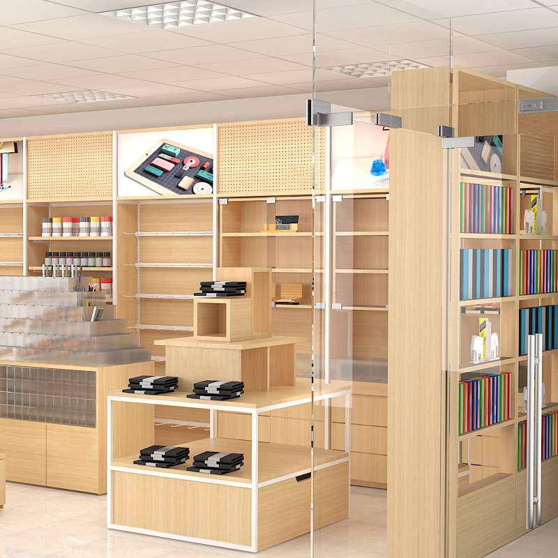 文具店货架文具钢木展示架靠墙多功能书店笔架双面中岛展示柜收纳