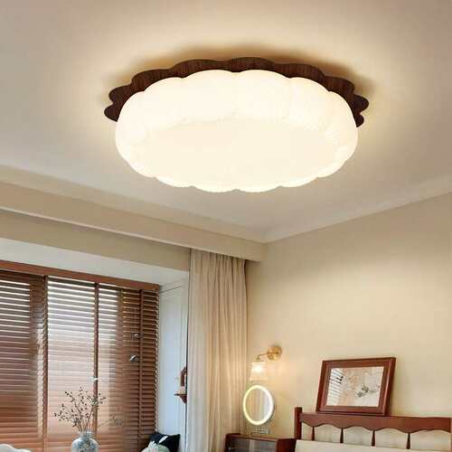 奶油蛋糕卧室灯现代简约中古风led儿童客主卧室房间复古吸顶灯具